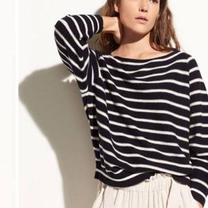 Vince Waffle Knit Raglan Striped Sweater